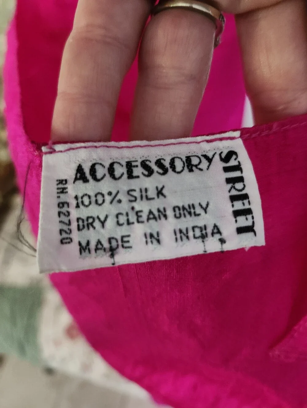 Accessory Street Vibrant Fuchsia Long Thin Silk Head Scarf/Scarf